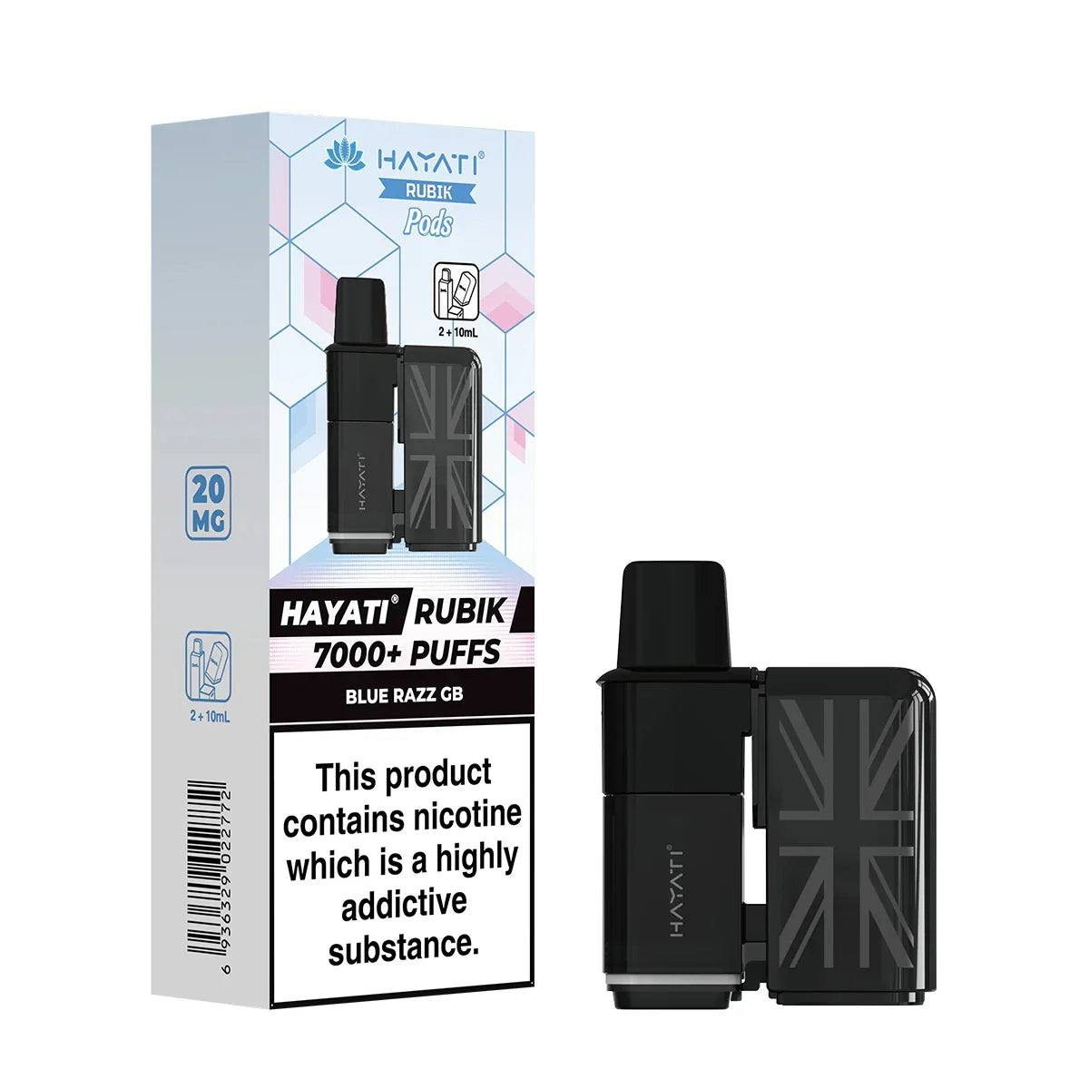 Hayati Rubik 7000 Prefilled Replacement Pods,Blue Razz GB  Flavour, Vape Wave UK