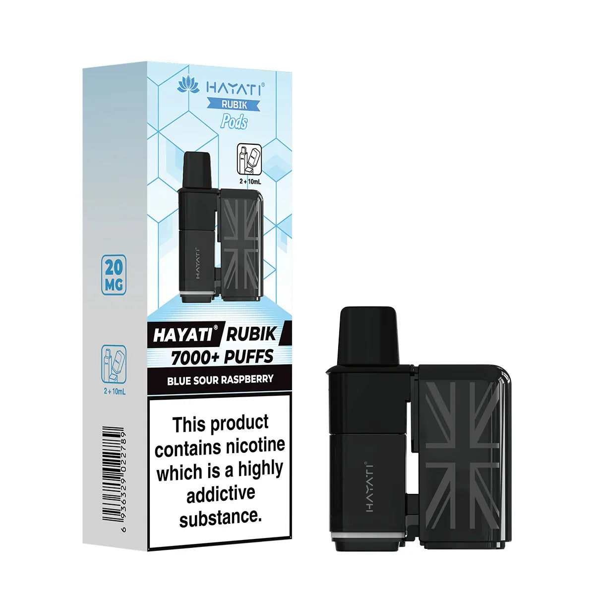 Hayati Rubik 7000 Prefilled Replacement Pods,Blue Sour Raspberry  Flavour, Vape Wave UK