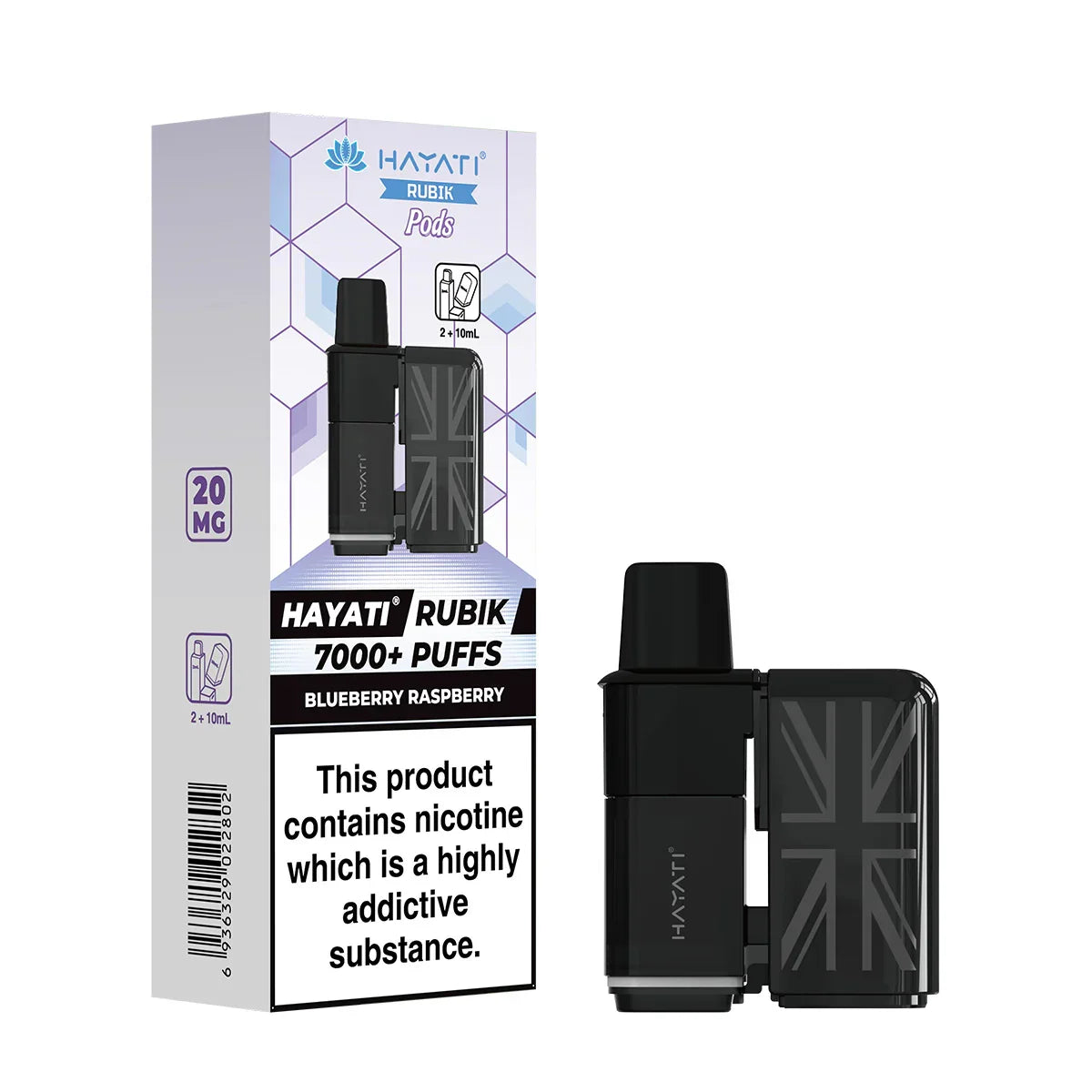Hayati Rubik 7000 Prefilled Replacement Pods, Blueberry Raspberry  Flavour, Vape Wave UK