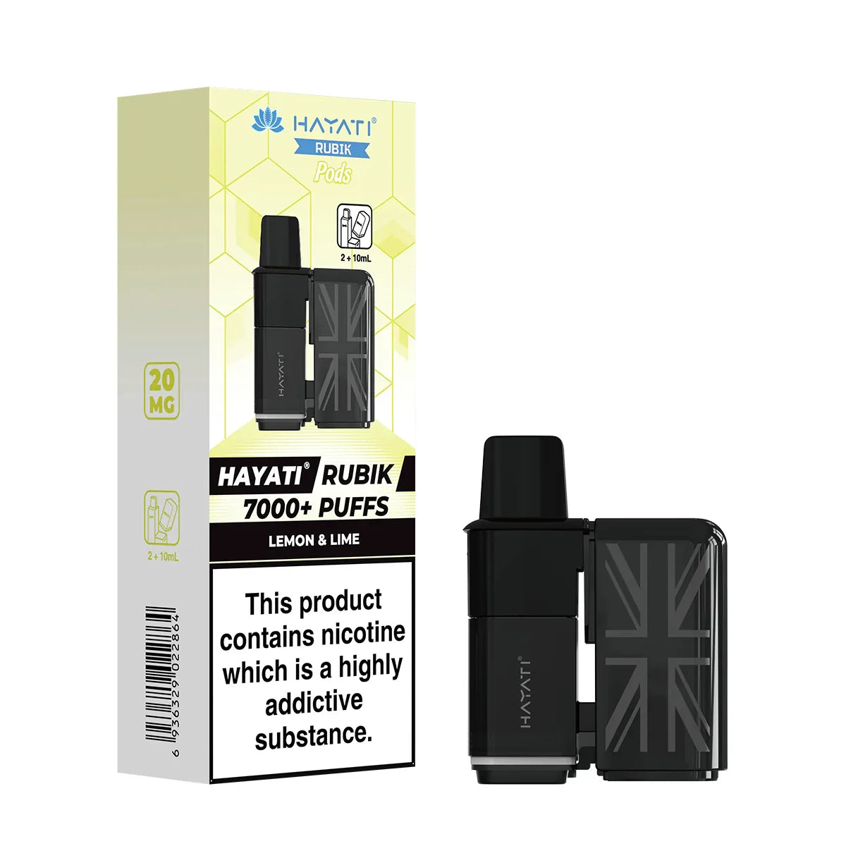 Hayati Rubik 7000 Prefilled Replacement Pods,Lemon And Lime Flavour, Vape Wave UK