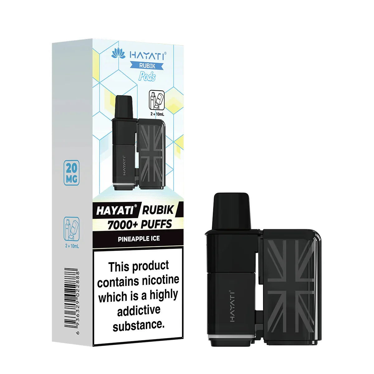 Hayati Rubik 7000 Prefilled Replacement Pods,Pineapple Ice Flavour, Vape Wave UK