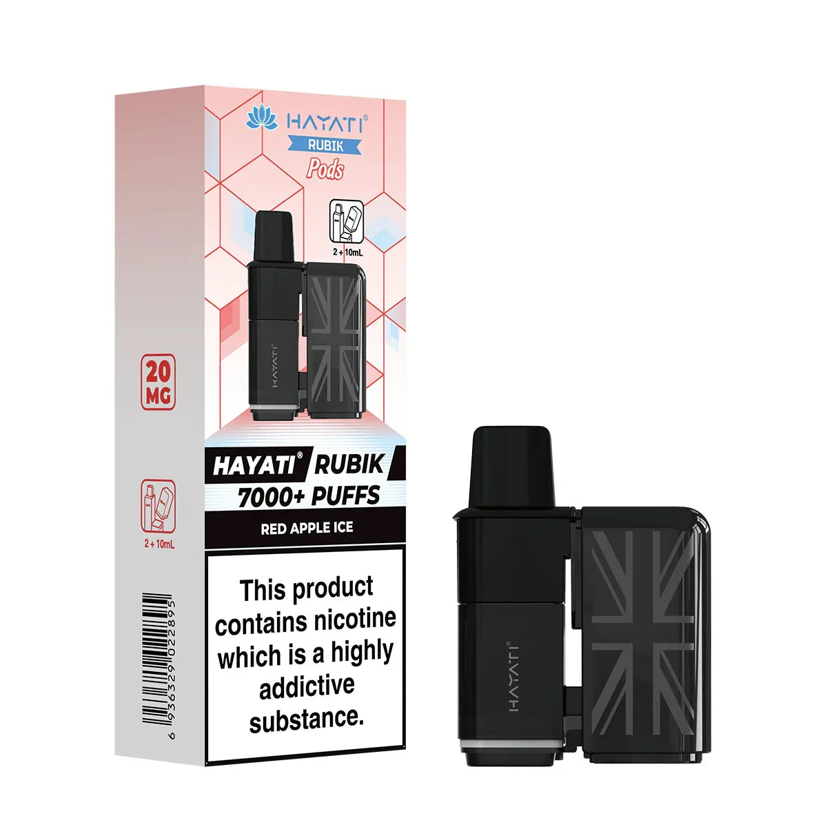 Hayati Rubik 7000 Prefilled Replacement Pods,Red Apple Ice Flavour, Vape Wave UK