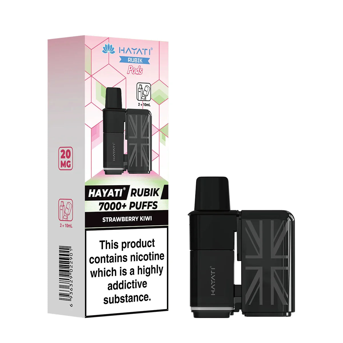 Hayati Rubik 7000 Prefilled Replacement Pods,Strawberry Kiwi  Flavour, Vape Wave UK