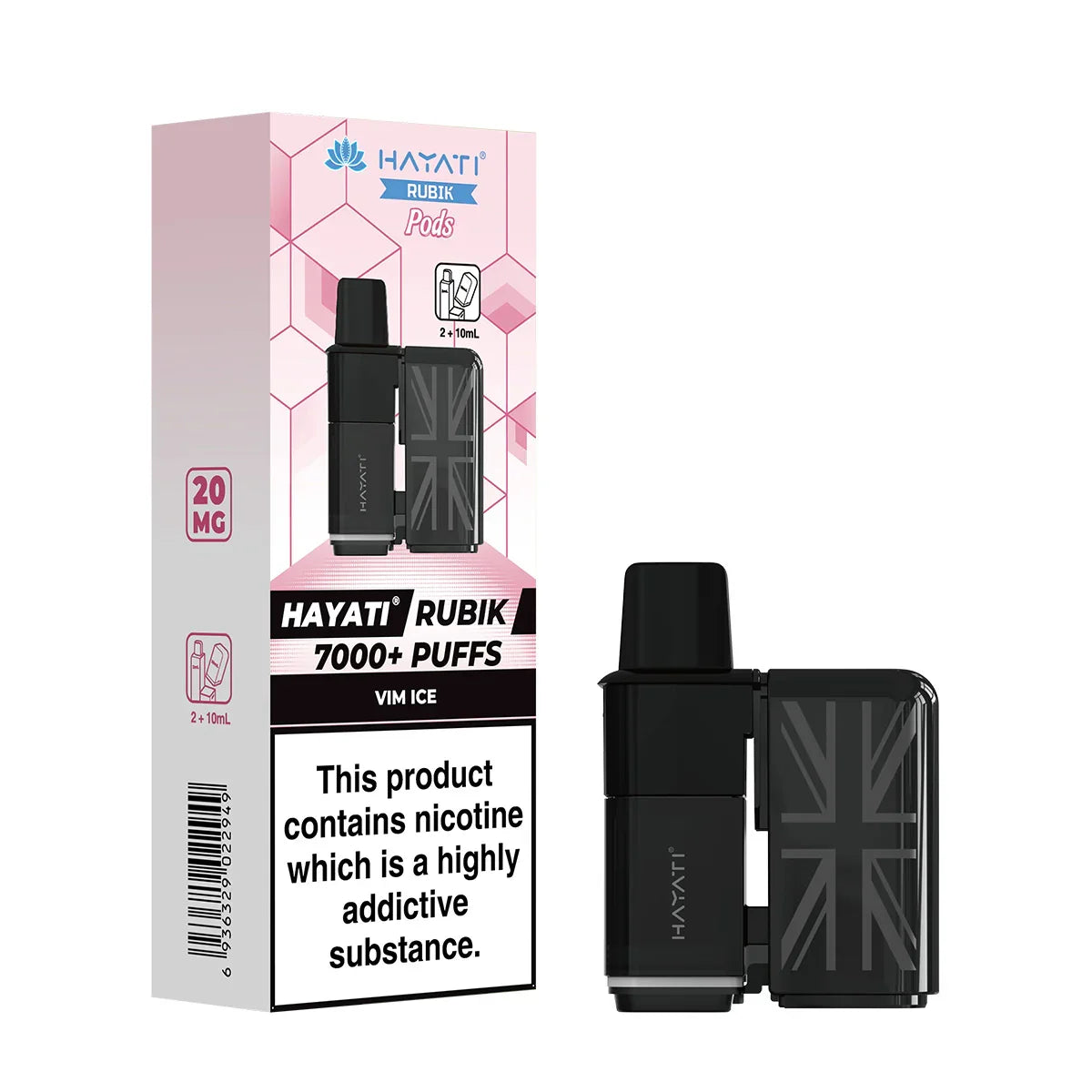 Hayati Rubik 7000 Prefilled Replacement Pods,Vim  Ice Flavour, Vape Wave UK
