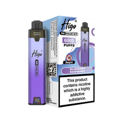Higo BB Pulse 6000 Pod Kit, Blueberry Raspberry  Flavour, Vape Wave UK