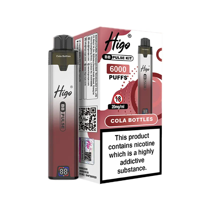 Higo BB Pulse 6000 Pod Kit, Cola Bottles  Flavour, Vape Wave UK