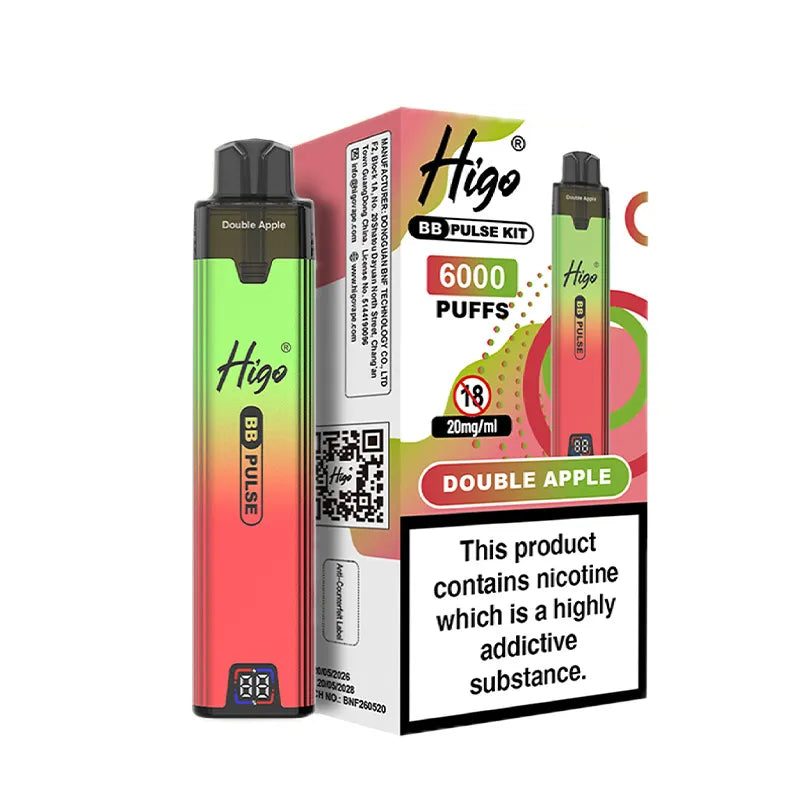 Higo BB Pulse 6000 Pod Kit, Double Apple  Flavour, Vape Wave UK