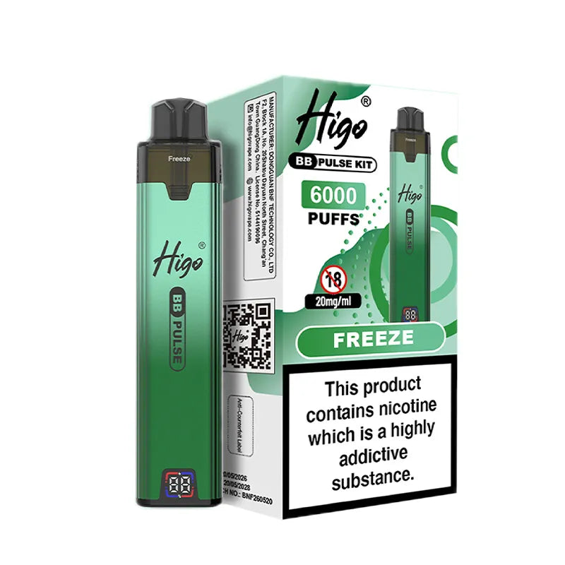 Higo BB Pulse 6000 Pod Kit, Freeze  Flavour, Vape Wave UK