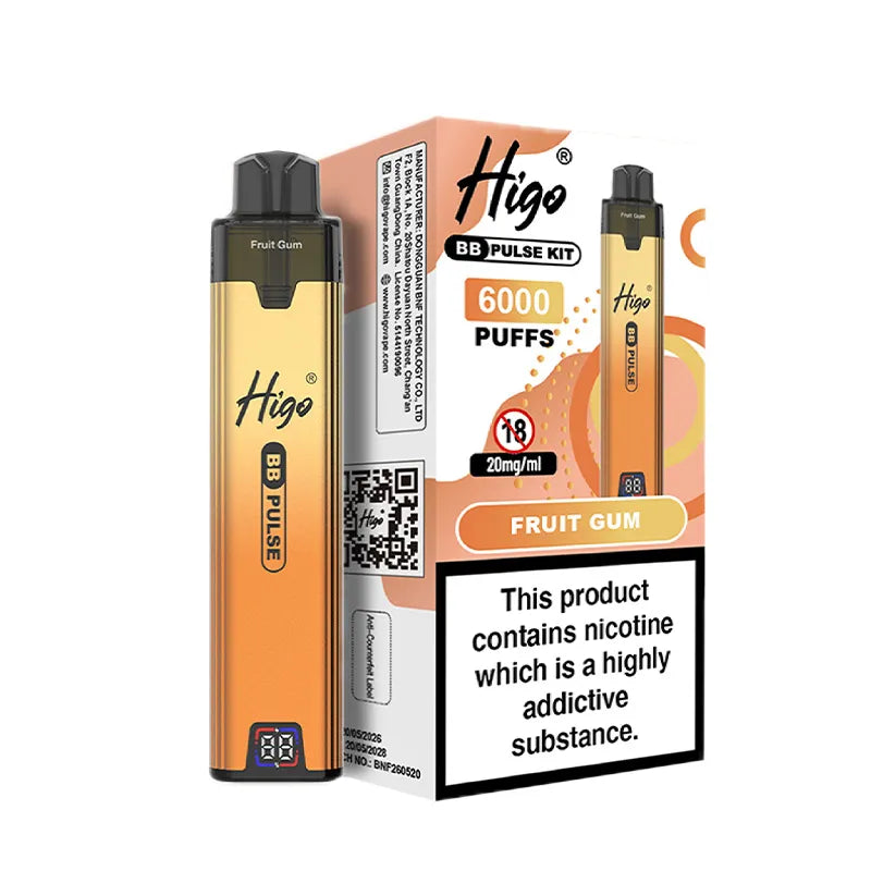 Higo BB Pulse 6000 Pod Kit, Fruit Gum  Flavour, Vape Wave UK