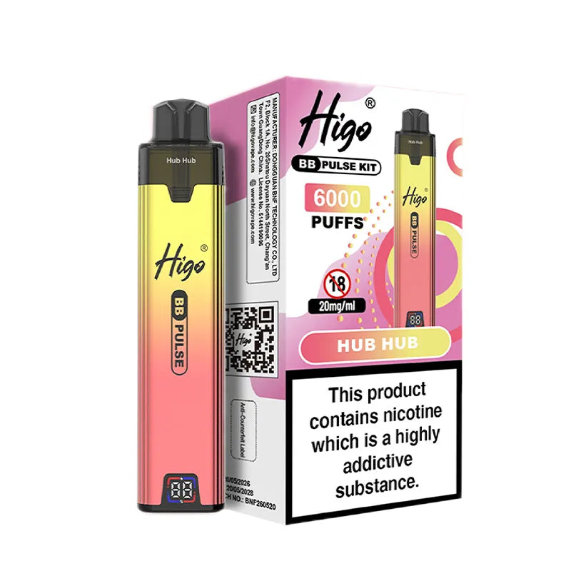 Higo BB Pulse 6000 Pod Kit, Hub, Hub  Flavour, Vape Wave UK