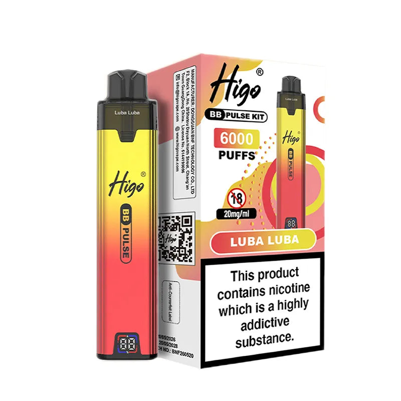 Higo BB Pulse 6000 Pod Kit, Luba Luba  Flavour, Vape Wave UK