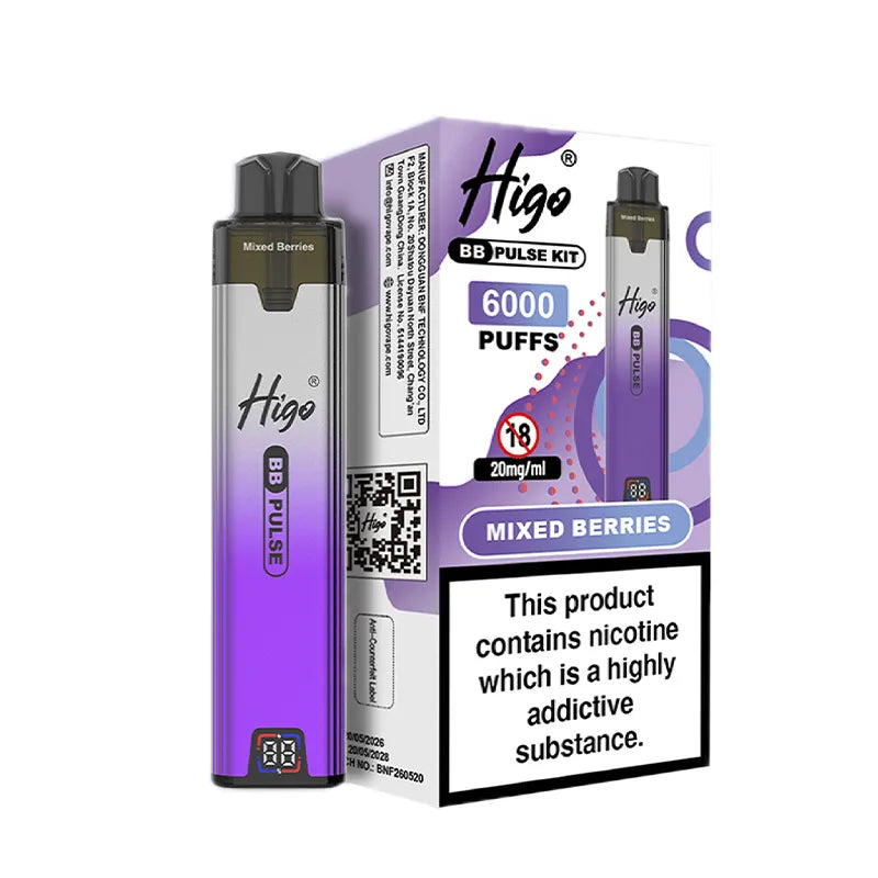 Higo BB Pulse 6000 Pod Kit, Mixed Berries  Flavour, Vape Wave UK