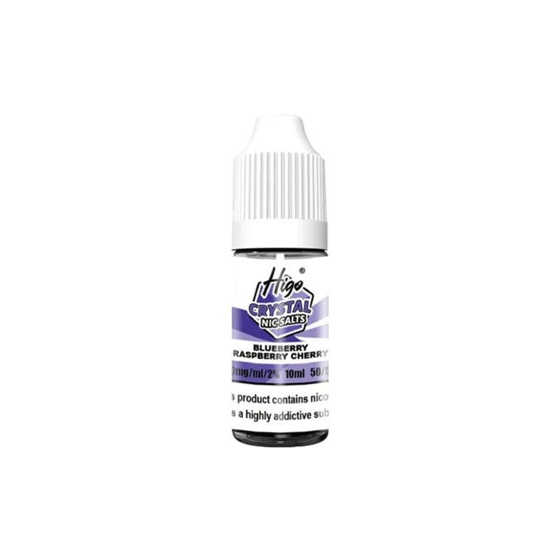Higo Crystal 10ml Nic Salt, Blueberry Raspberry Cherry  Flavour, Vape Wave UK