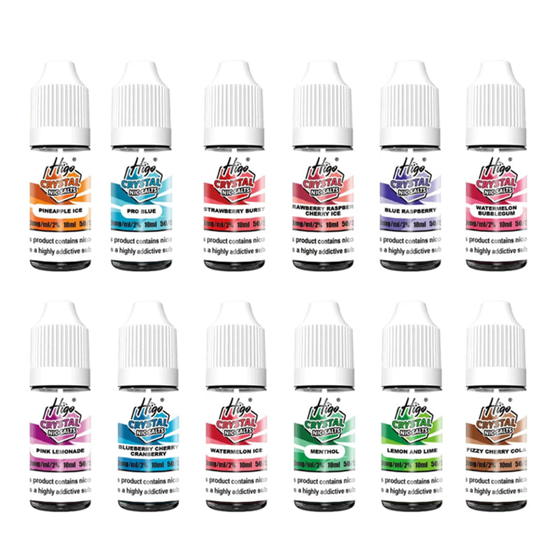 Higo Crystal 10ml Nic Salt, Multi  Flavours, Vape Wave UK