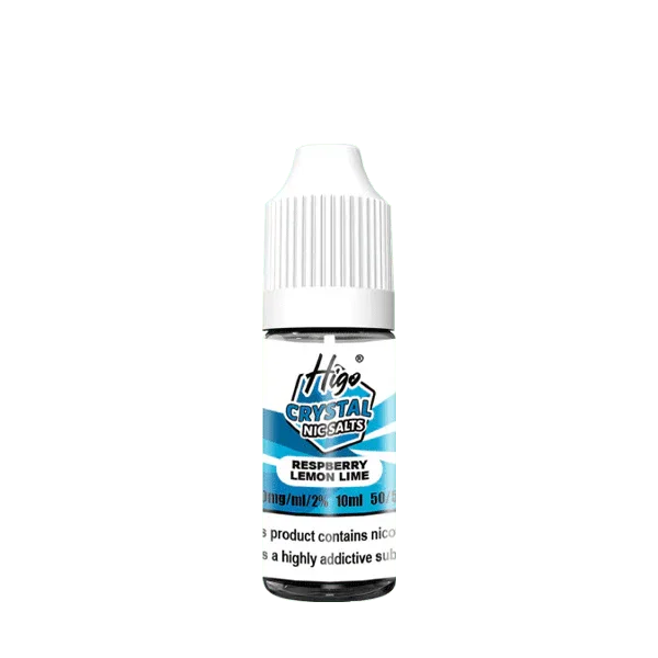 Higo crystal Nic Salt E Liquid, Raspberry Lemon LIme Flavour, Vape Wave UK