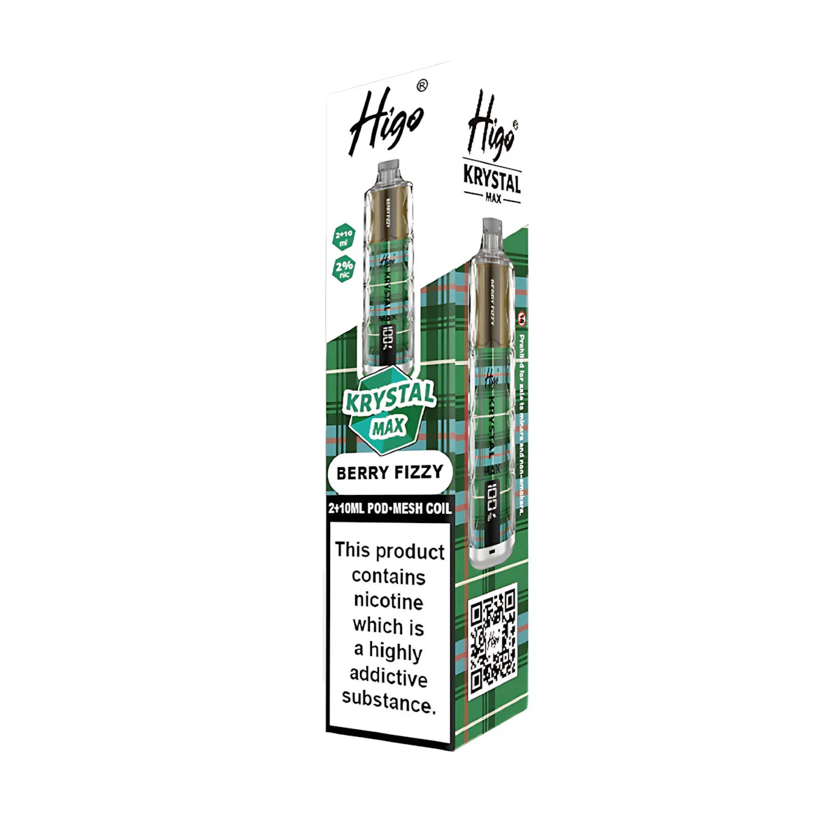 Higo Krystal Max 7500 Prefilled Pod Vape Kit, Berry Fizzy  Flavour, Vape Wave UK