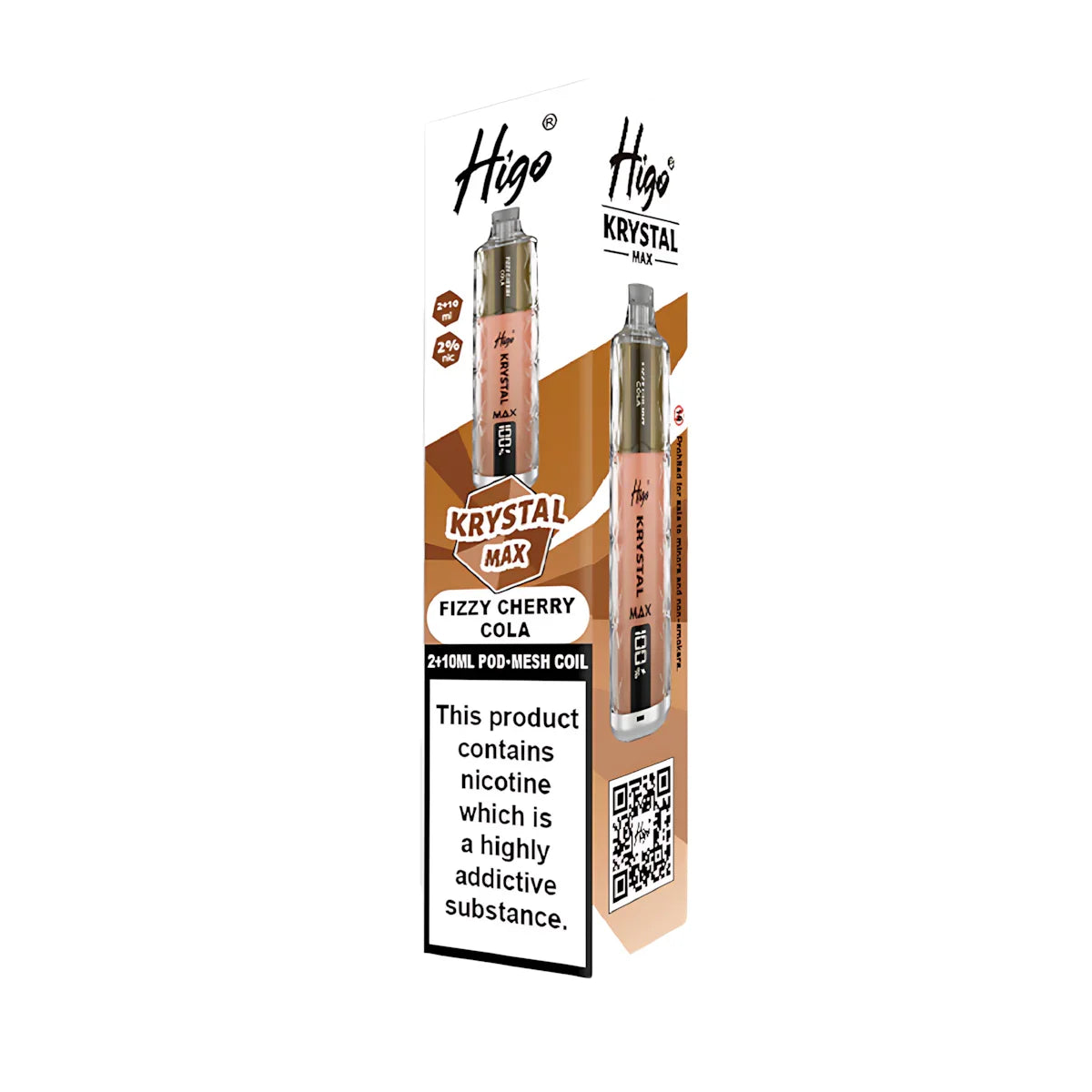 Higo Krystal Max 7500 Prefilled Pod Vape Kit, Fizzy Cherry Cola Flavour, Vape Wave UK