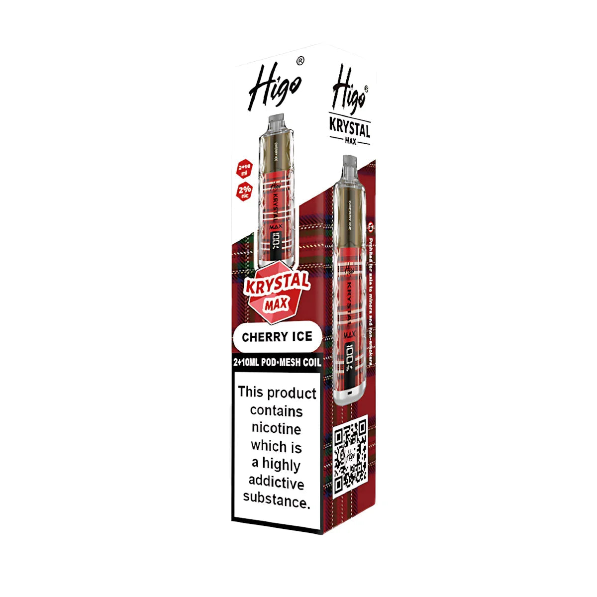 Higo Krystal Max 7500 Prefilled Pod Vape Kit, Cherry Ice  Flavour, Vape Wave UK