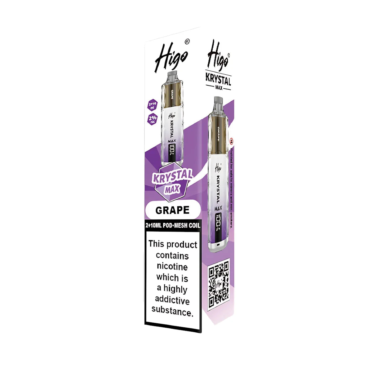 Higo Krystal Max 7500 Prefilled Pod Vape Kit, Grape  Flavour, Vape Wave UK