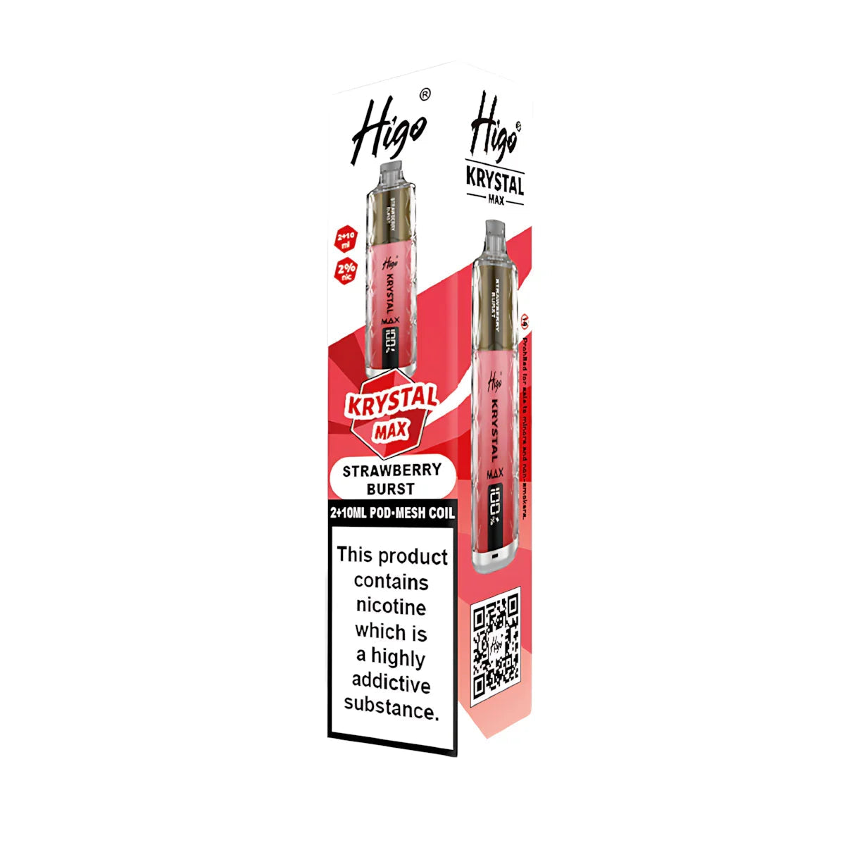 Higo Krystal Max 7500 Prefilled Pod Vape Kit, Strawberry Brust Flavour, Vape Wave UK