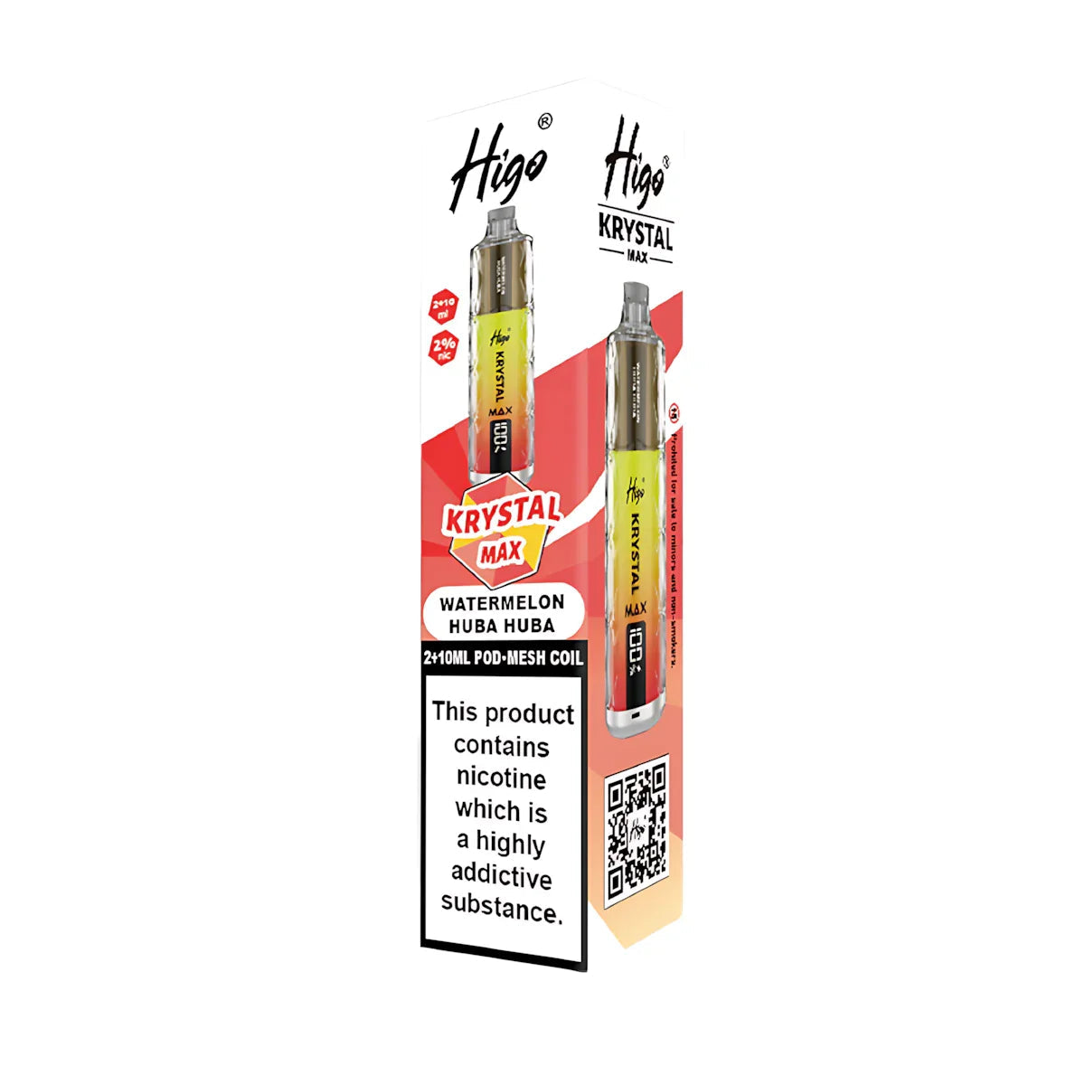 Higo Krystal Max 7500 Prefilled Pod Vape Kit, Watermelon Huba Huba  Flavour, Vape Wave UK