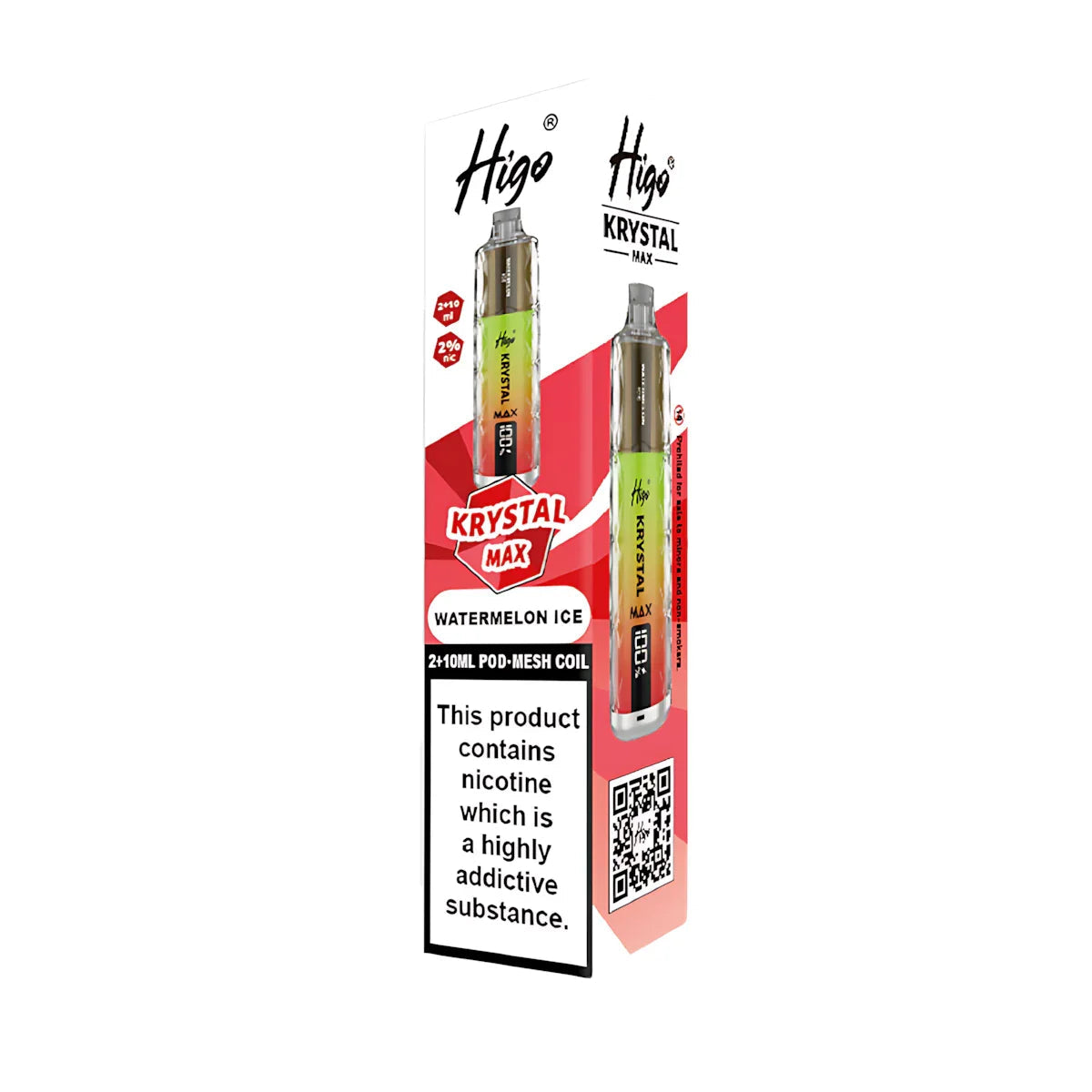 Higo Krystal Max 7500 Prefilled Pod Vape Kit, Watermelon Ice  Flavour, Vape Wave UK