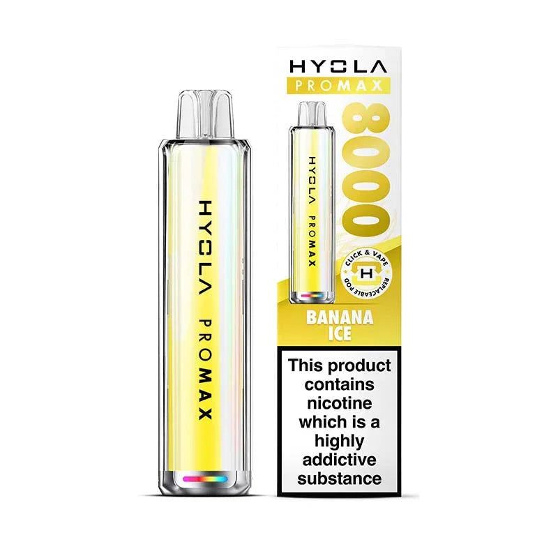 Hyola Pro Max 8000 Prefilled Pod Kit, Banana Ice  Flavour, Vape Wave UK