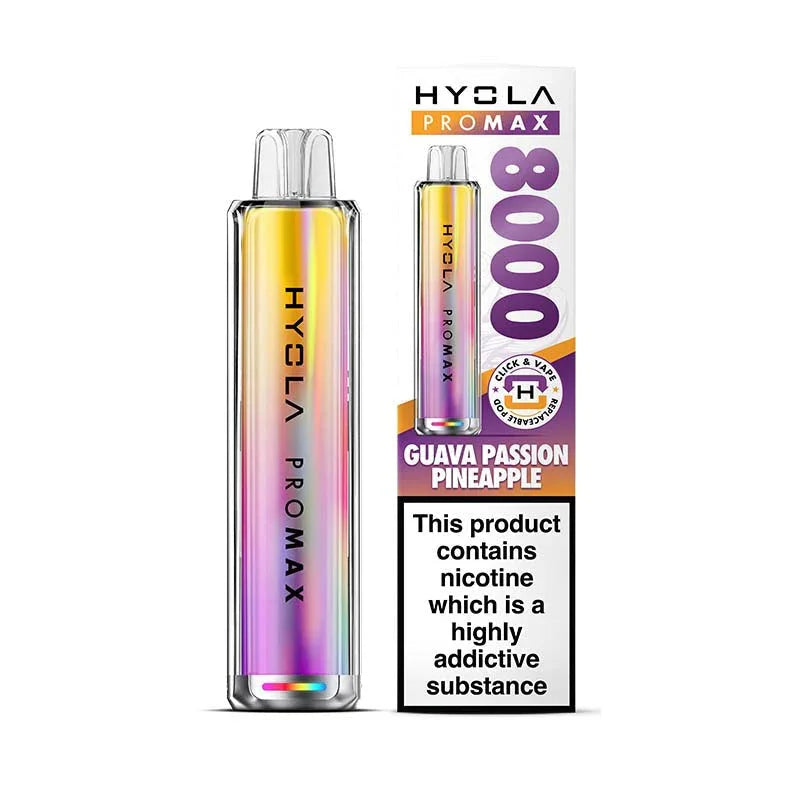 Hyola Pro Max 8000 Prefilled Pod Kit, Guava Passion Pineapple  Flavour, Vape Wave UK