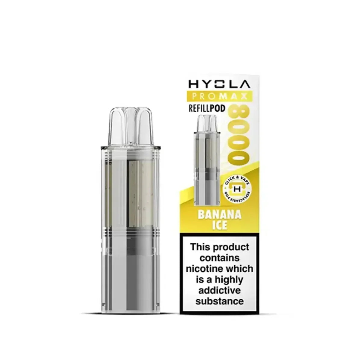 Hyola Pro Max 8000 Prefilled Pods, Banana Ice Flavour, Vape Wave UK