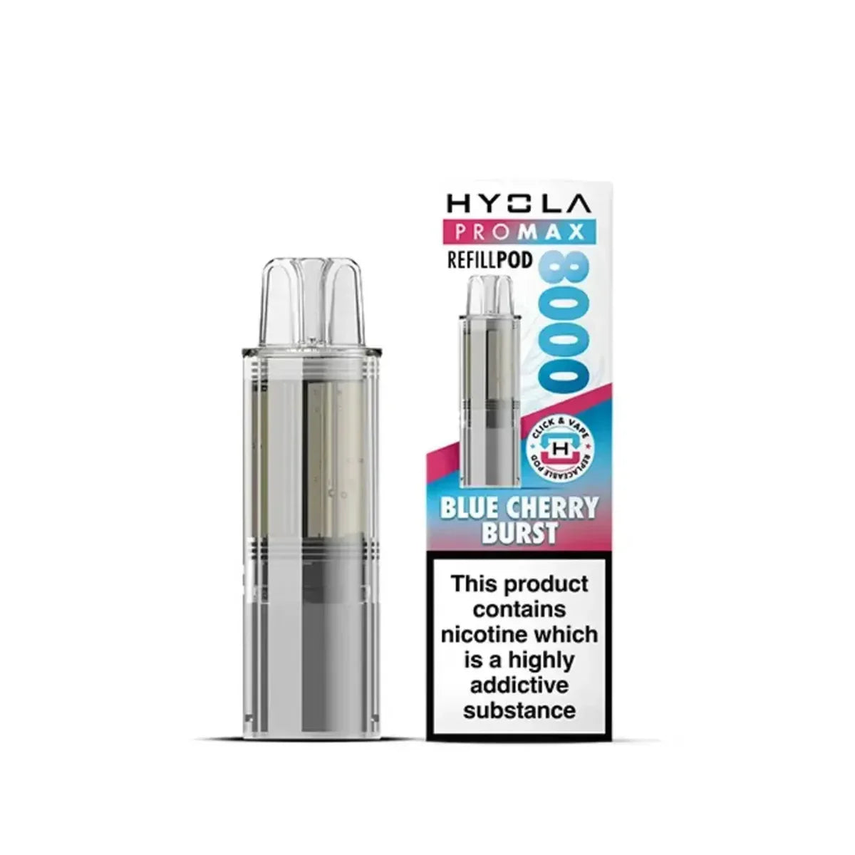 Hyola Pro Max 8000 Prefilled Pods, Blue Cherry Burst  Flavour, Vape Wave UK