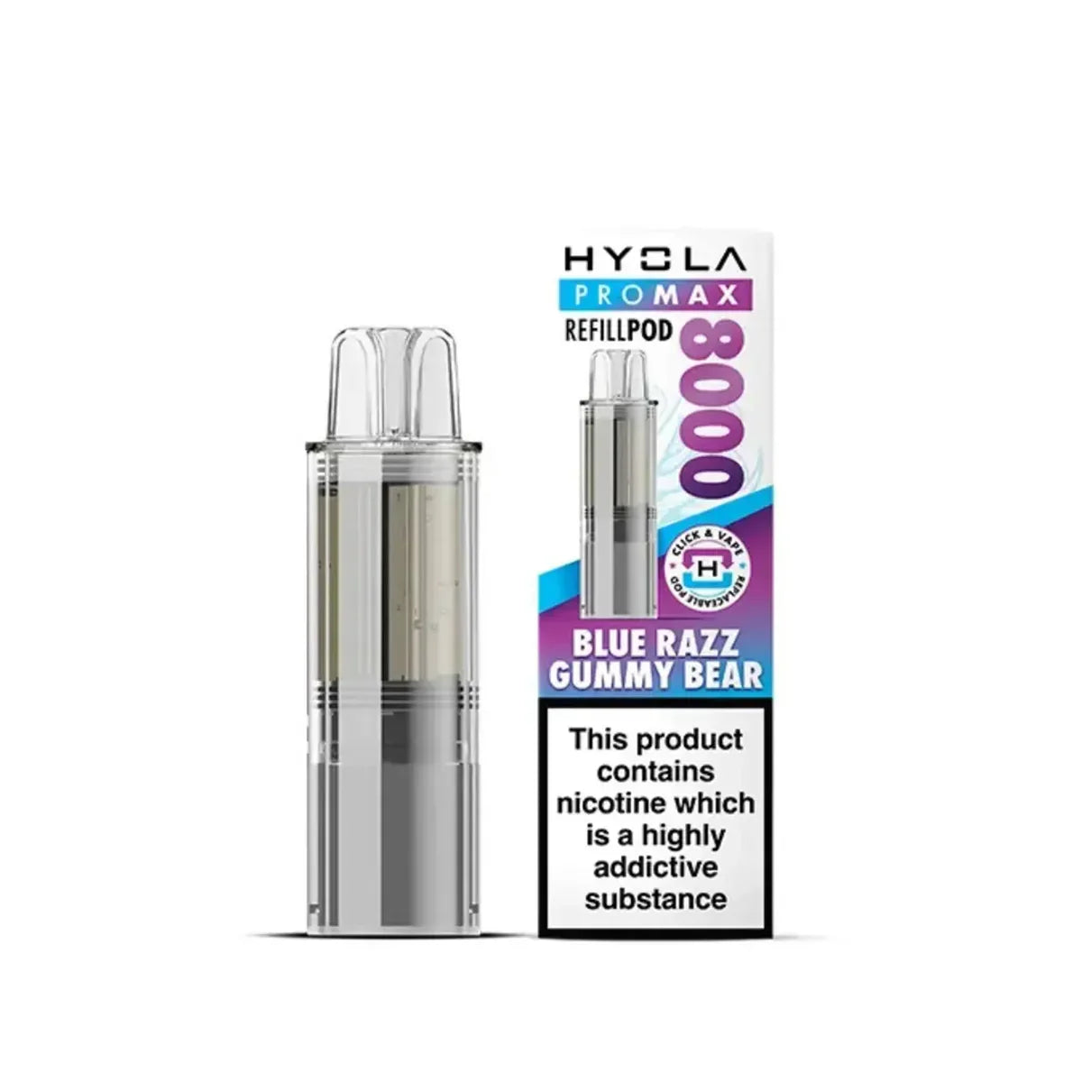 Hyola Pro Max 8000 Prefilled Pods, Blue Razz Gummy Bear  Flavour, Vape Wave UK