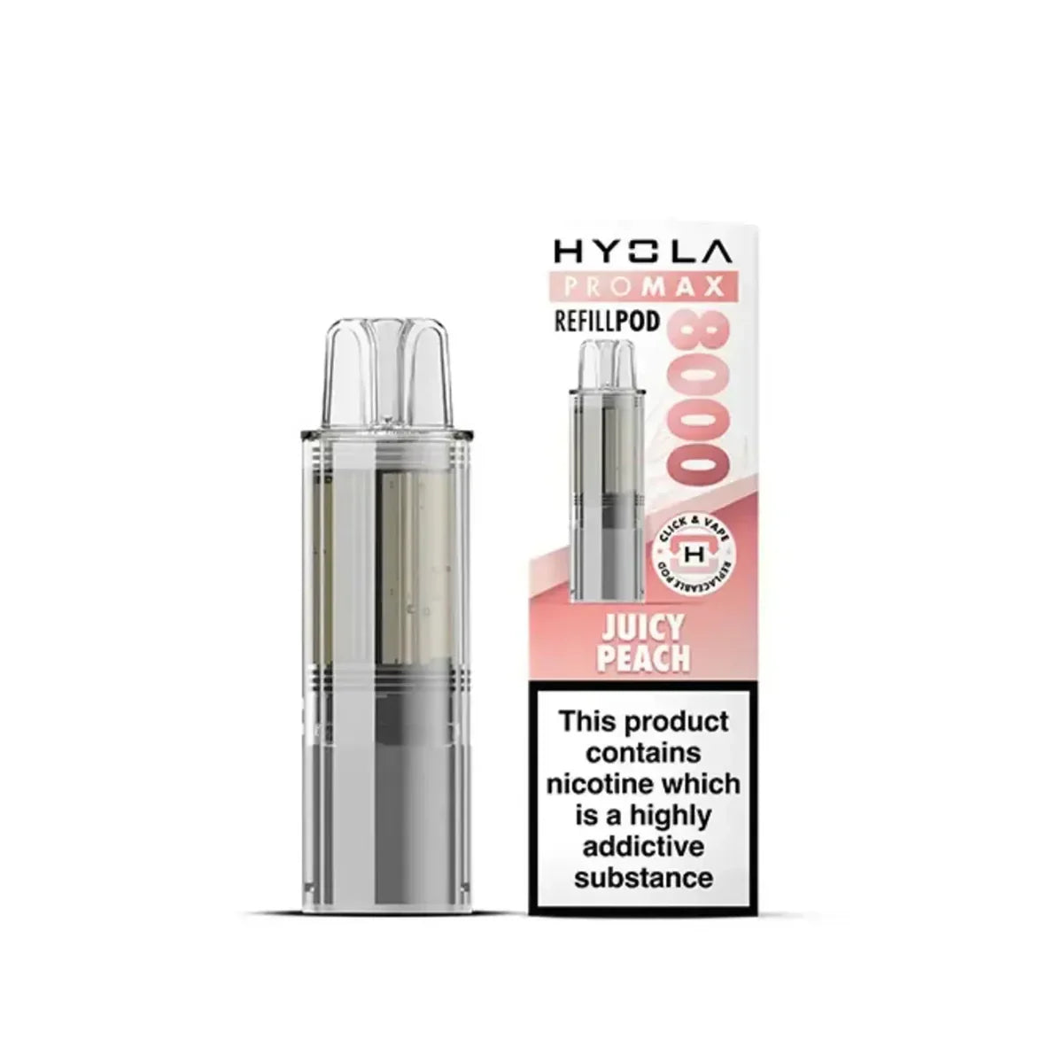 Hyola Pro Max 8000 Prefilled Pods, Juicy Peach  Flavour, Vape Wave UK