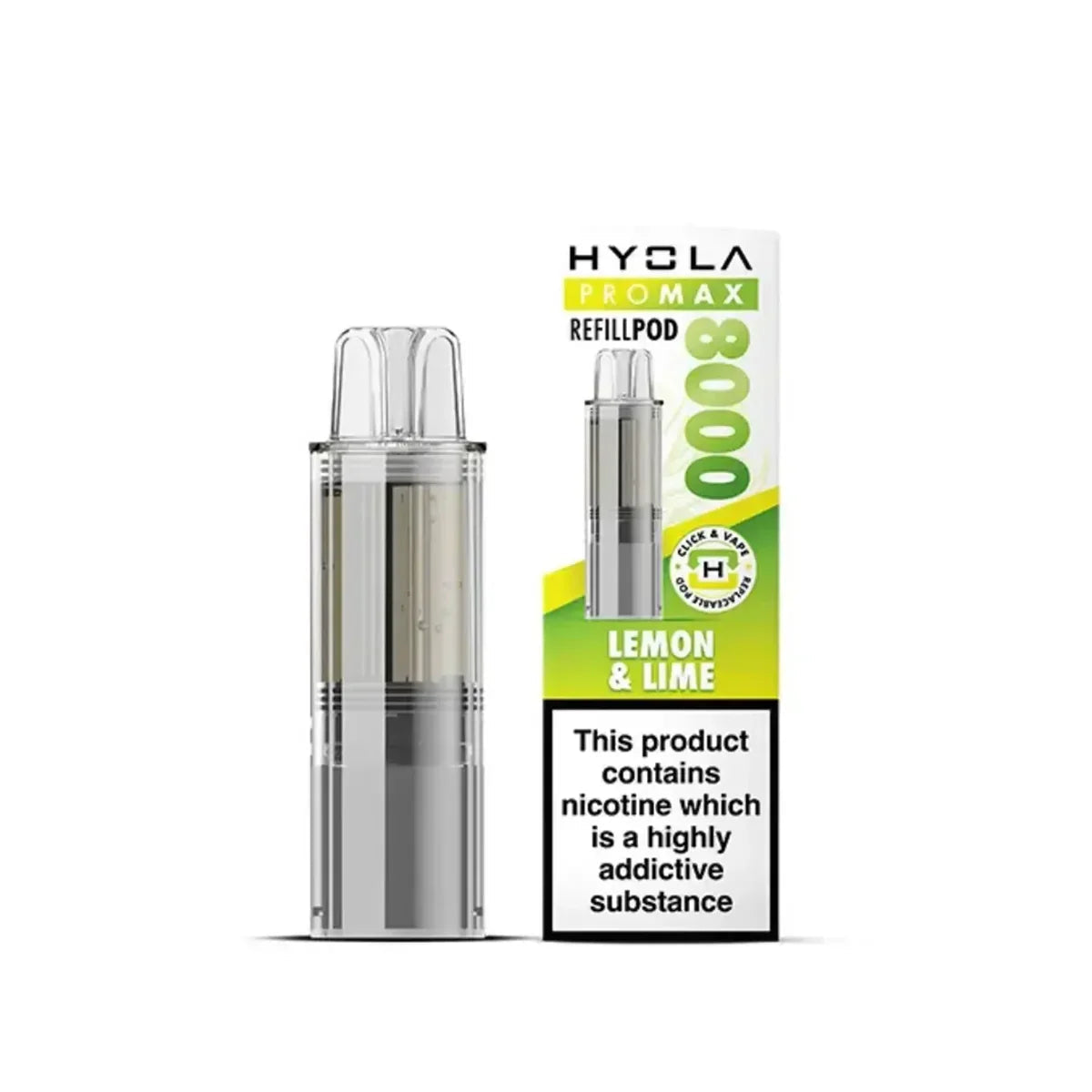 Hyola Pro Max 8000 Prefilled Pods, Lemon And Lime  Flavour, Vape Wave UK