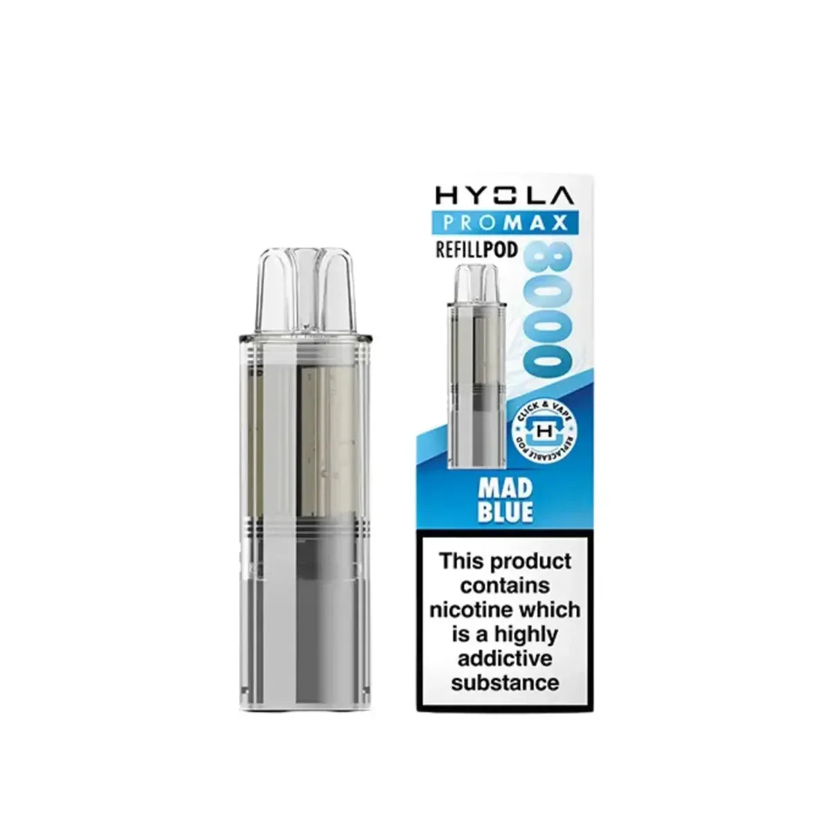 Hyola Pro Max 8000 Prefilled Pods, Mad Blue  Flavour, Vape Wave UK