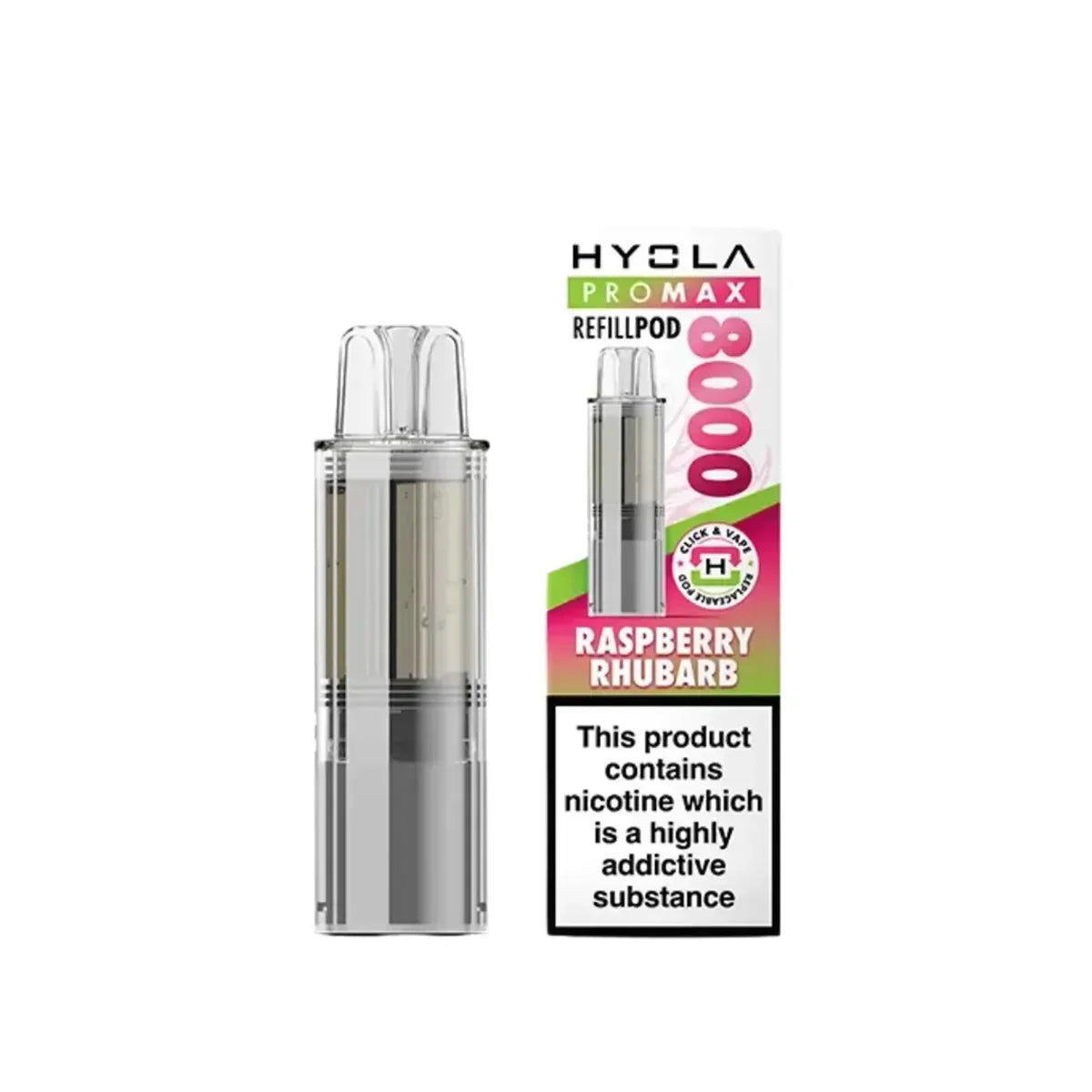 Hyola Pro Max 8000 Prefilled Pods, Raspberry Rhubarb  Flavour, Vape Wave UK