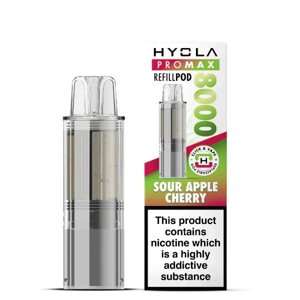 Hyola Pro Max 8000 Prefilled Pods, Sour Apple Cherry  Flavour, Vape Wave UK