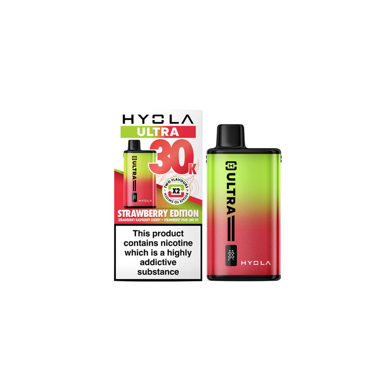 Hyola Ultra 30,000 Prefilled Pod Vape Kit, Strawberry  Edition Flavour, Vape Wave UK