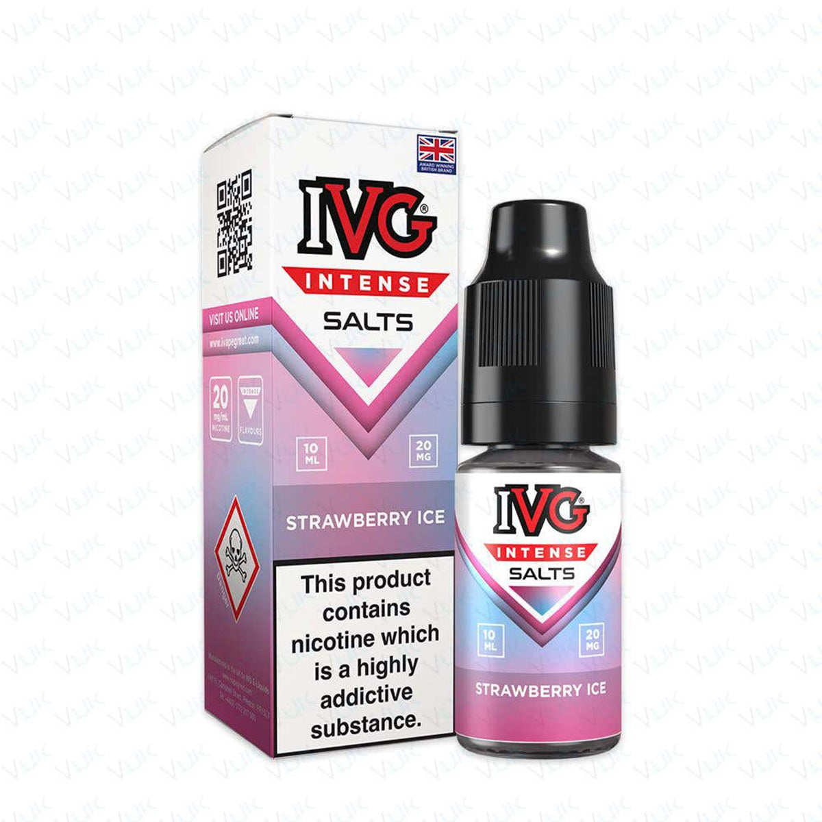 IVG Intense Strawberry Ice Saltnic Vape Juice, Vape Wave UK