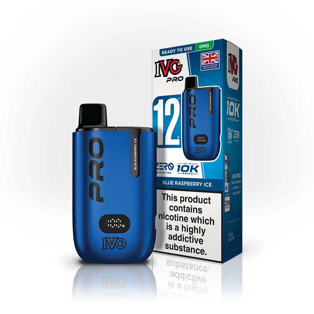  IVG Pro 12 Prefilled Pod Kit  Zero Nicotine, Blue Raspberry Flavour, Vape Wave UK