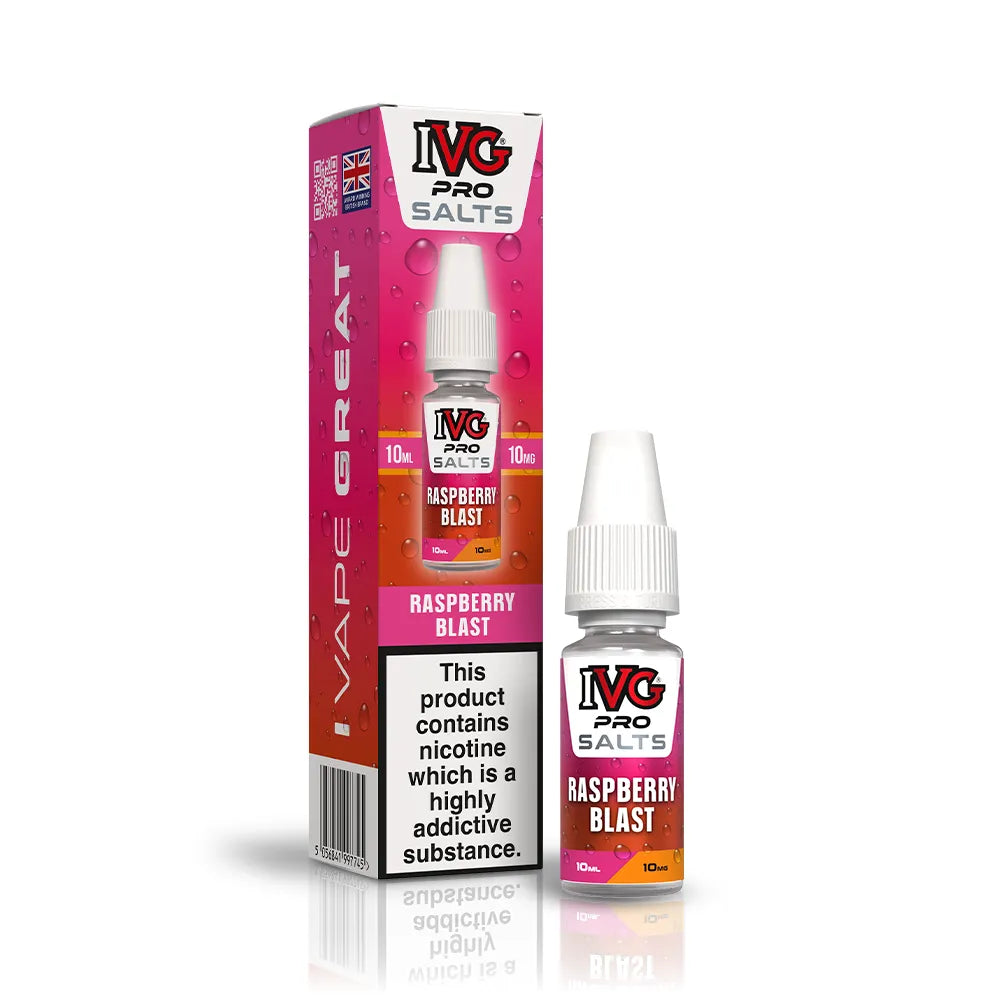 IVG Pro Raspberry Blast Nic Salt Vape Juice, Vape Wave UK