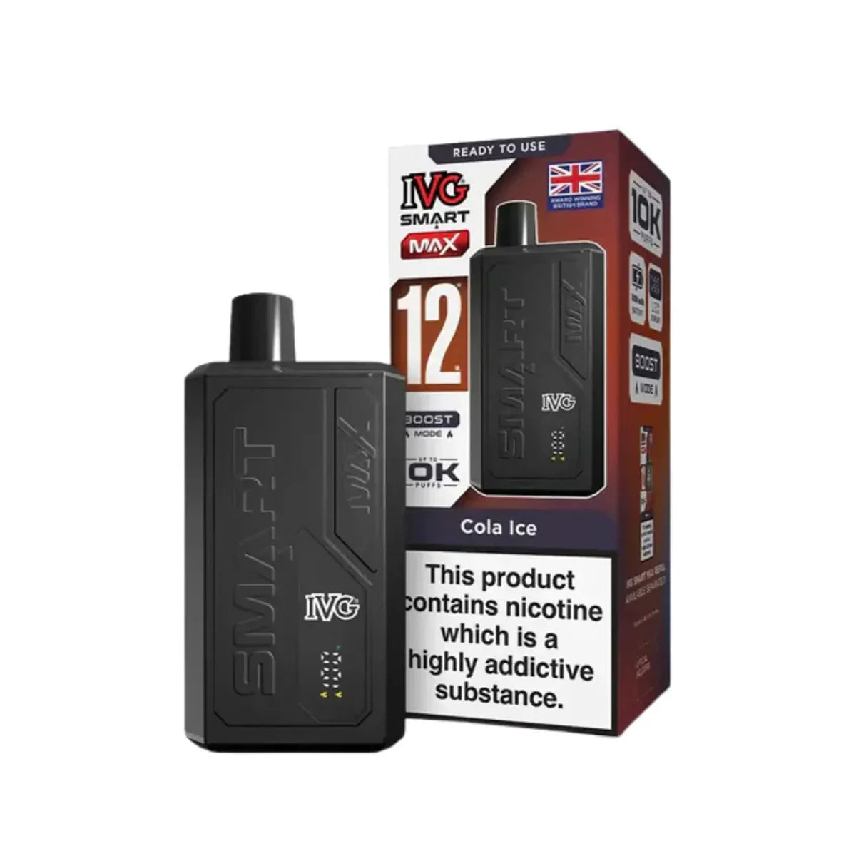 IVG Smart Max 10,000 Prefilled Pod Vape Kit, Cola  Ice Flavour, Vape Wave UK 
