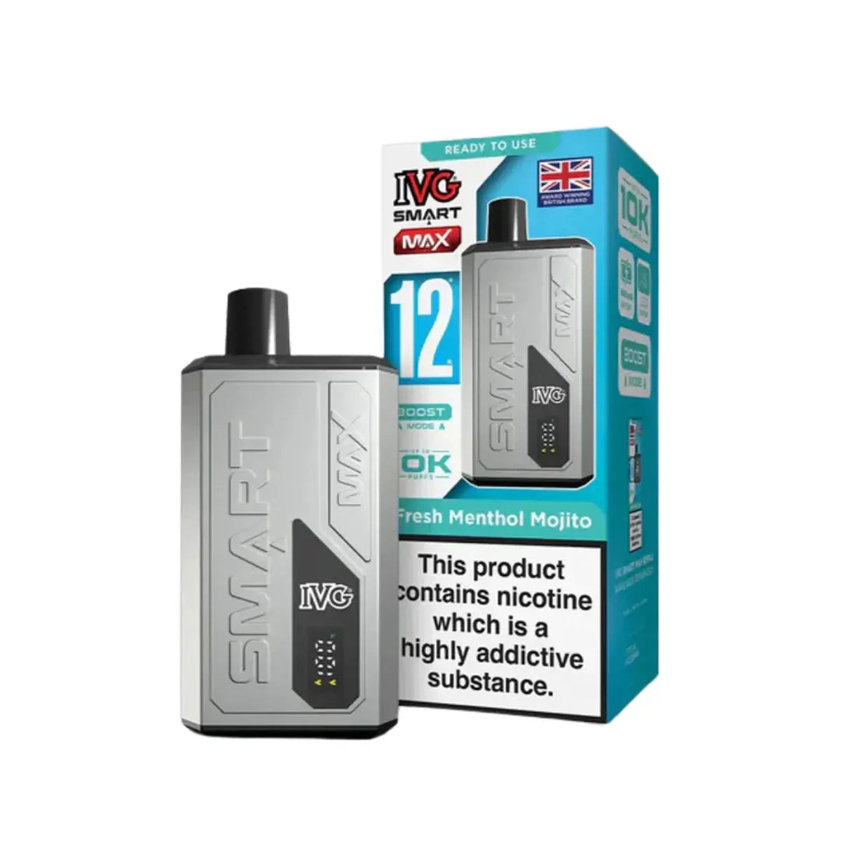 IVG Smart Max 10,000 Prefilled Pod Vape Kit, Fresh Menthol  Flavour, Vape Wave UK 
