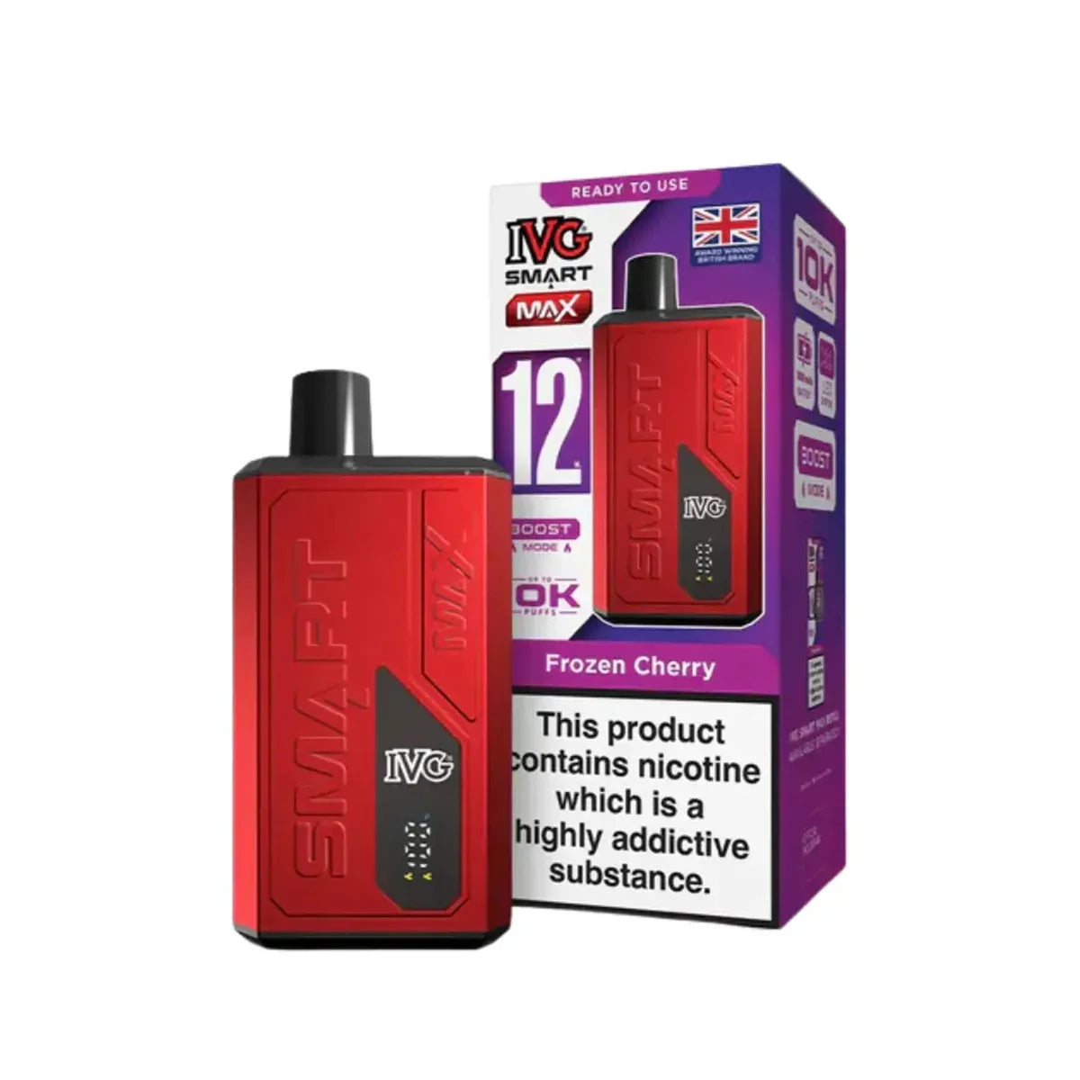 IVG Smart Max 10,000 Prefilled Pod Vape Kit, Frozen Cherry  Flavour, Vape Wave UK 

