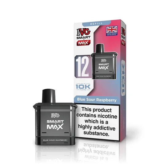 IVG Smart Max 10k Prefilled Replacement Pod, Blue Sour Raspberry  Flavour, Vape Wave UK