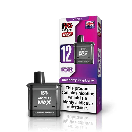 IVG Smart Max 10k Prefilled Replacement Pod, Blueberry Raspberry  Flavour, Vape Wave UK