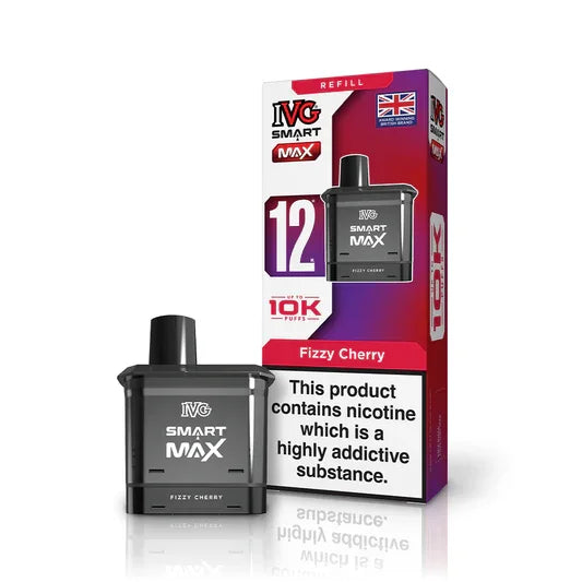 IVG Smart Max 10k Prefilled Replacement Pod, Fizzy Cherry  Flavour, Vape Wave UK