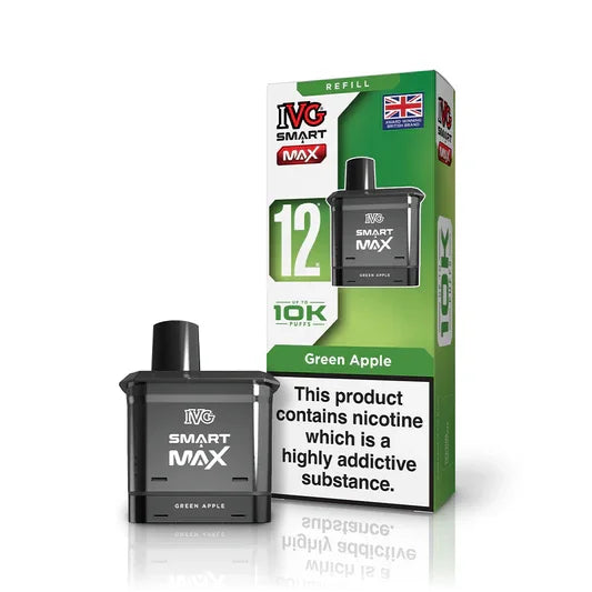 IVG Smart Max 10k Prefilled Replacement Pod, Green Apple  Flavour, Vape Wave UK