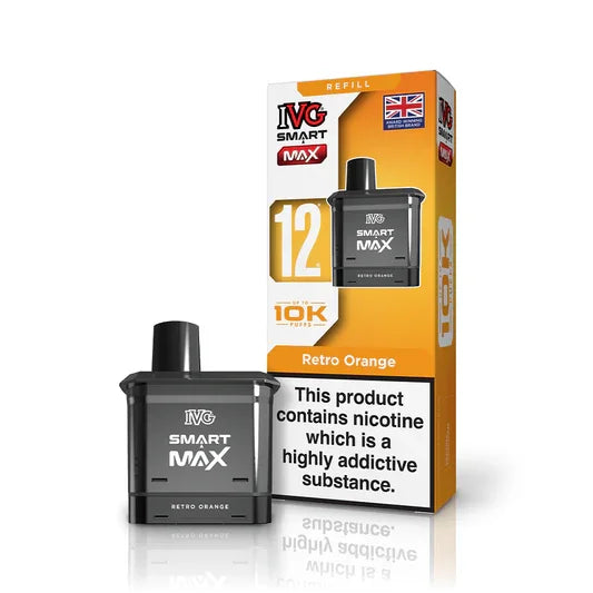 IVG Smart Max 10k Prefilled Replacement Pod, Retro Orange  Flavour, Vape Wave UK
