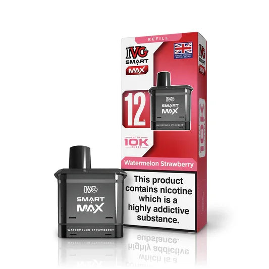 IVG Smart Max 10k Prefilled Replacement Pod, Watermelon Strawberry  Flavour, Vape Wave UK