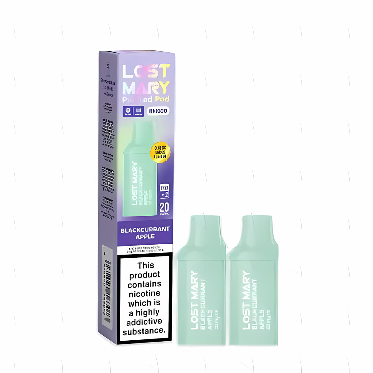 Lost Mary BM600 Prefilled Pod , Blackcurrant Apple  Flavour, Vape Wave UK 